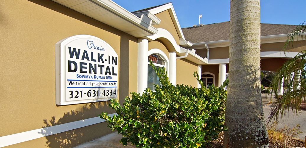 Premier Walk-In Dental exterior sign