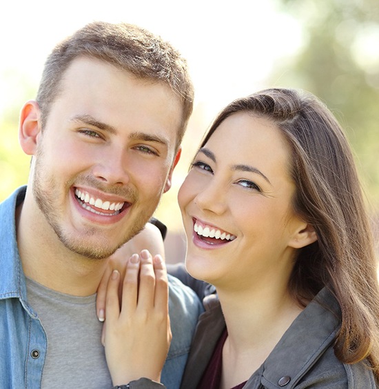 Couple with beautiful smiles from cosmetic dentist in Rockledge.