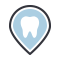 cartoon location marker with tooth