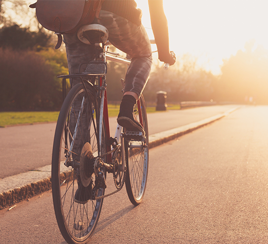 woman riding bike