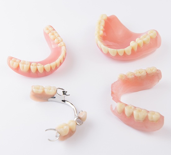 four examples of dentures