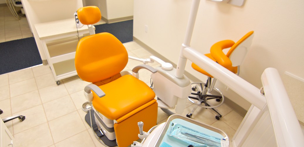 orange exam chair